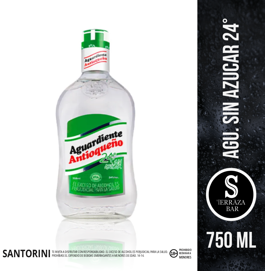Aguardiente sin azucar 24° - 750 ML