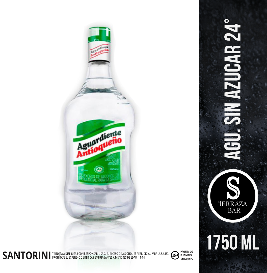 Aguardiente sin azucar 24° - 1750 ML