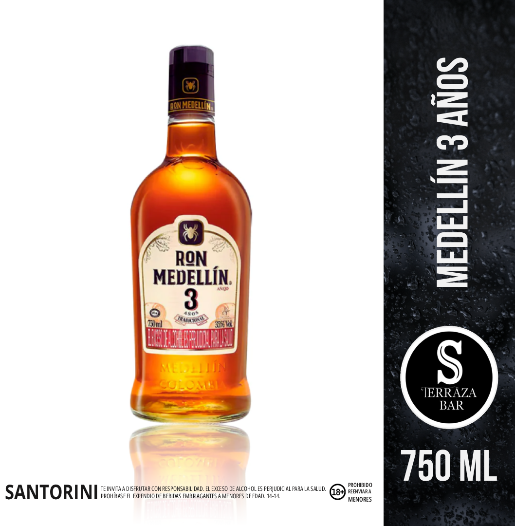 Ron medellín 3 años - 750 ML